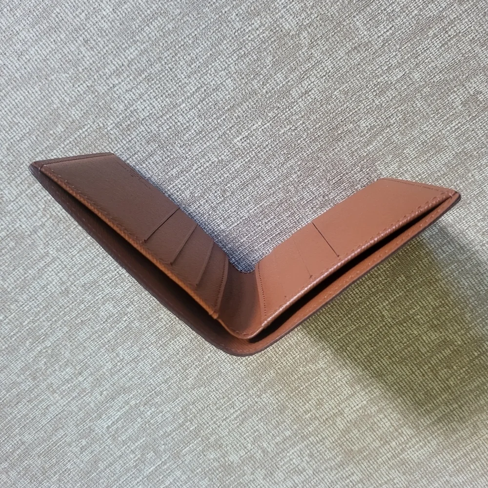 Authentic LOUIS VUITTON Monogram Canvas Leather Card Bifold Wallet